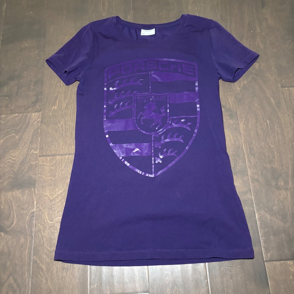 Porsche Drivers Selection Purple Crest T-Shirt WAP591XXX0J Ladies Small S